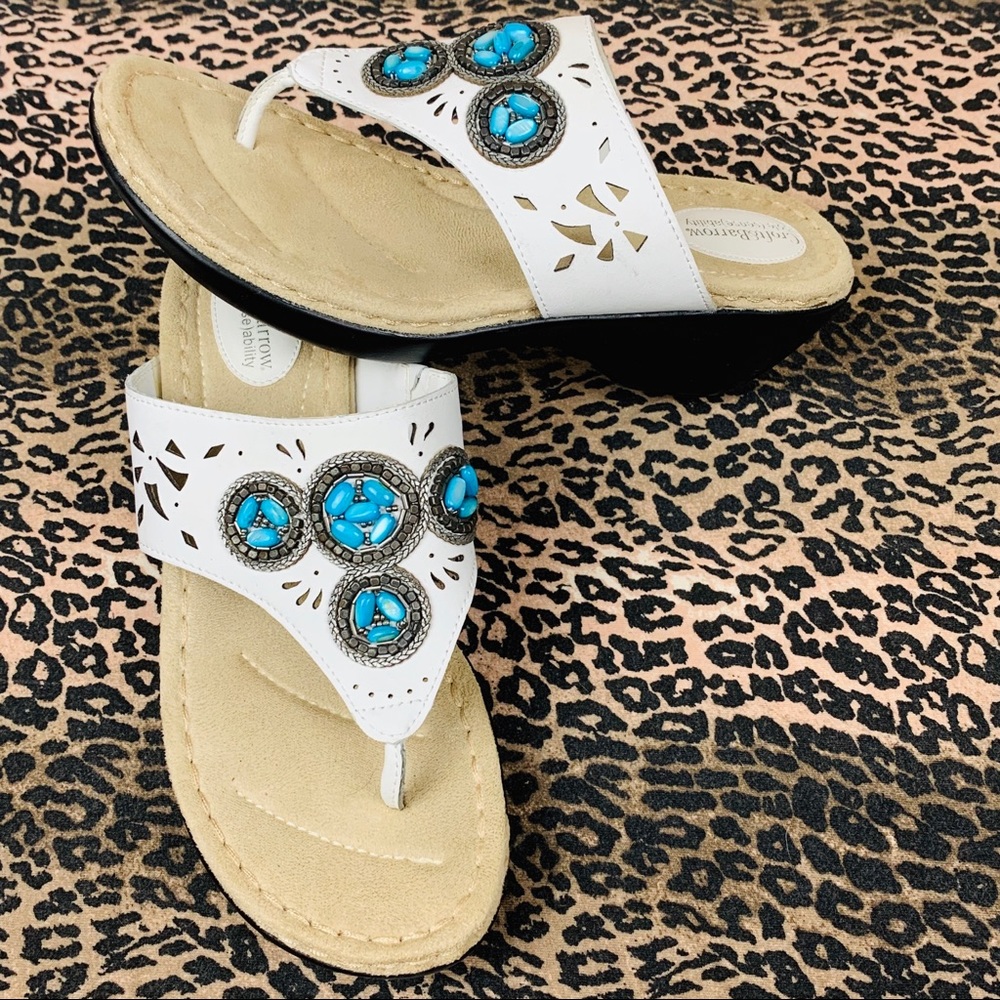 Croft & Barrow | White Leather Sandal Wedges